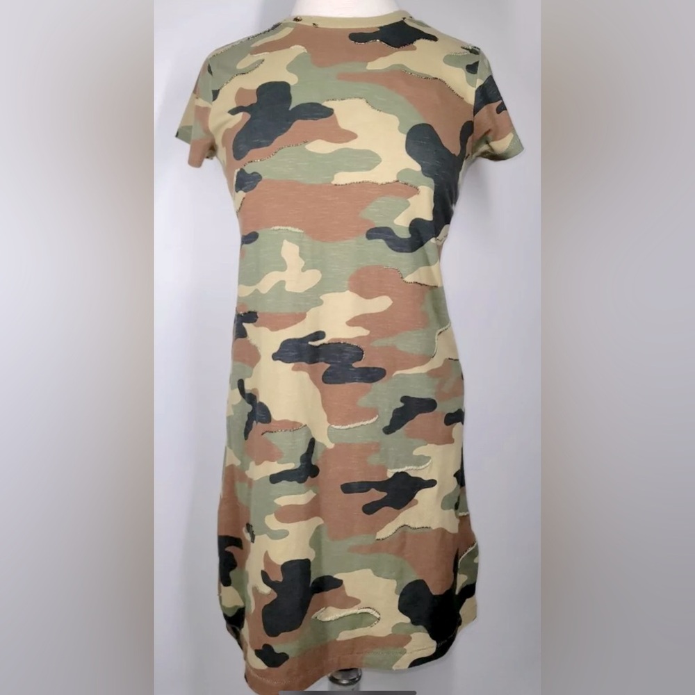Polo Ralph Lauren Camo Beaded & Embroidered Detail Dress | Size XS